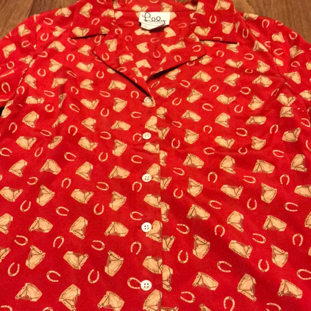 🎀 Lilly Pulitzer 🎀 Long Sleeve Horse Blouse🐴